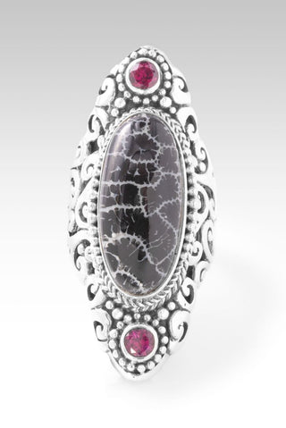 Your Mess, Is His Healing Ring™ in Black Indonesian Coral & Rhodolite Garnet - Statement - only found at SARDA™