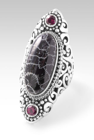Your Mess, Is His Healing Ring™ in Black Indonesian Coral & Rhodolite Garnet - Statement - only found at SARDA™