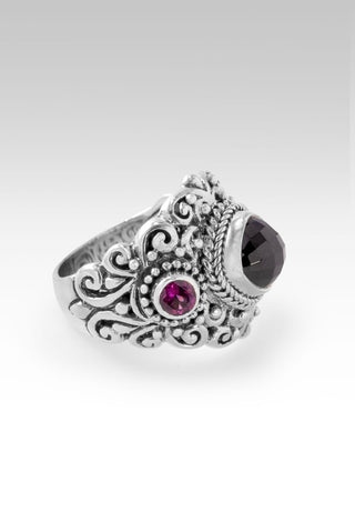 Your Mess, Is His Healing Ring™ in Black Spinel & Rhodolite Garnet - Dinner - only found at SARDA™